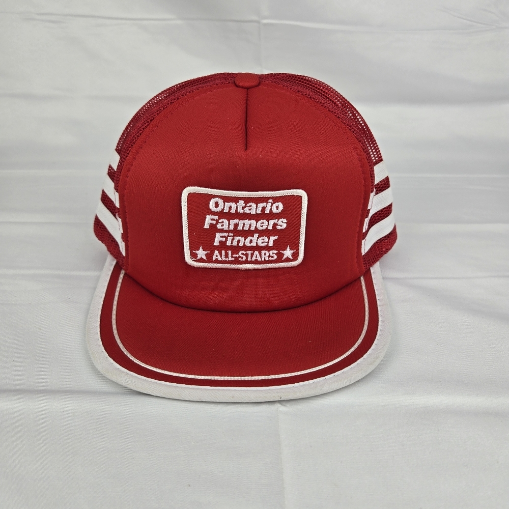 Vintage Trucker Hat Ontario Farmers Finder *All Stars* Mesh Snapback 1980s Vtg
